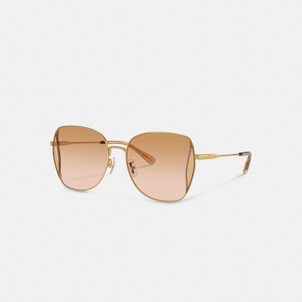 Women Coach Oversized Butterfly Peach Blush Sunglasses Coral Pink | CA_CH14272