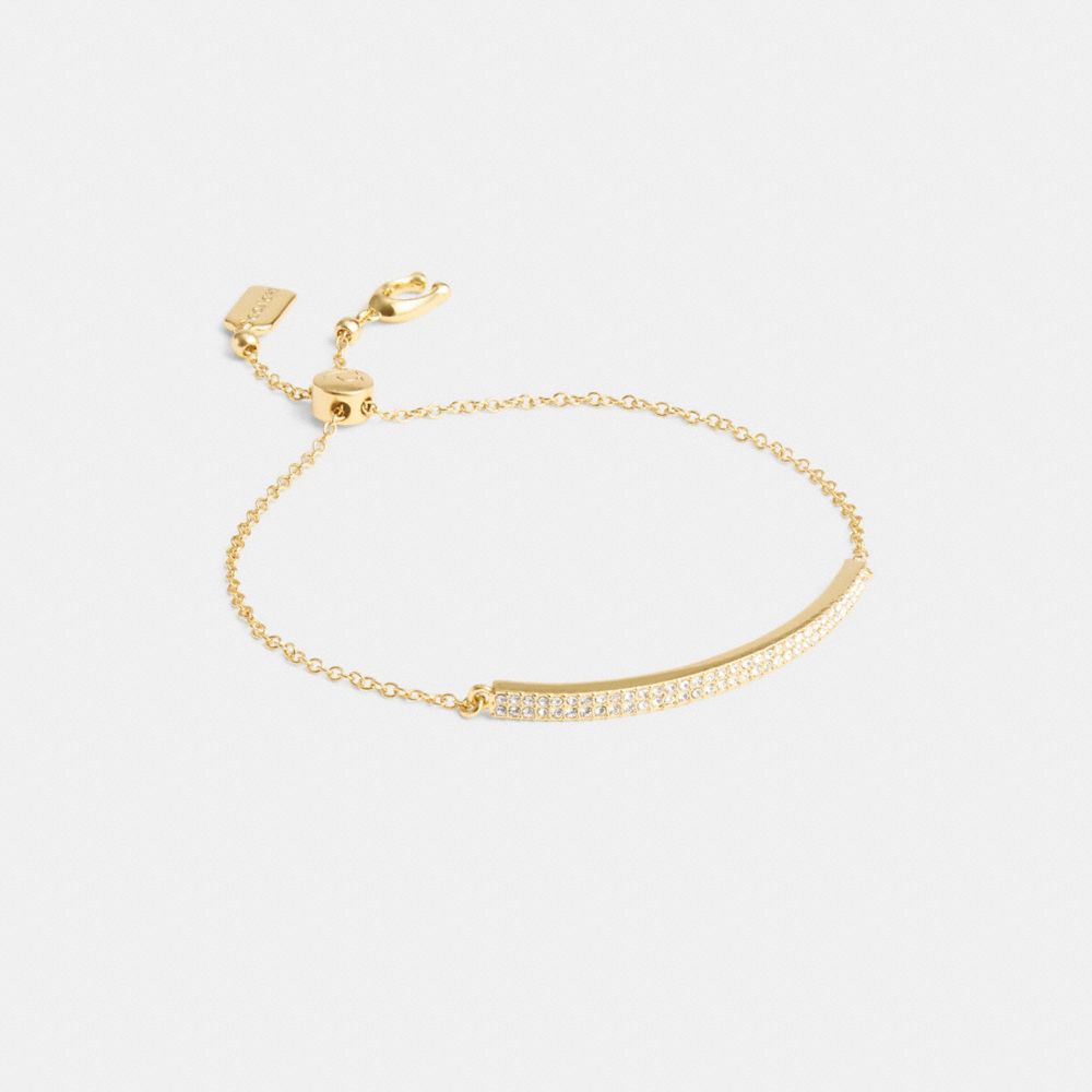 Women Coach Pavé Bar Slider Bracelets Gold | CA_CH77856