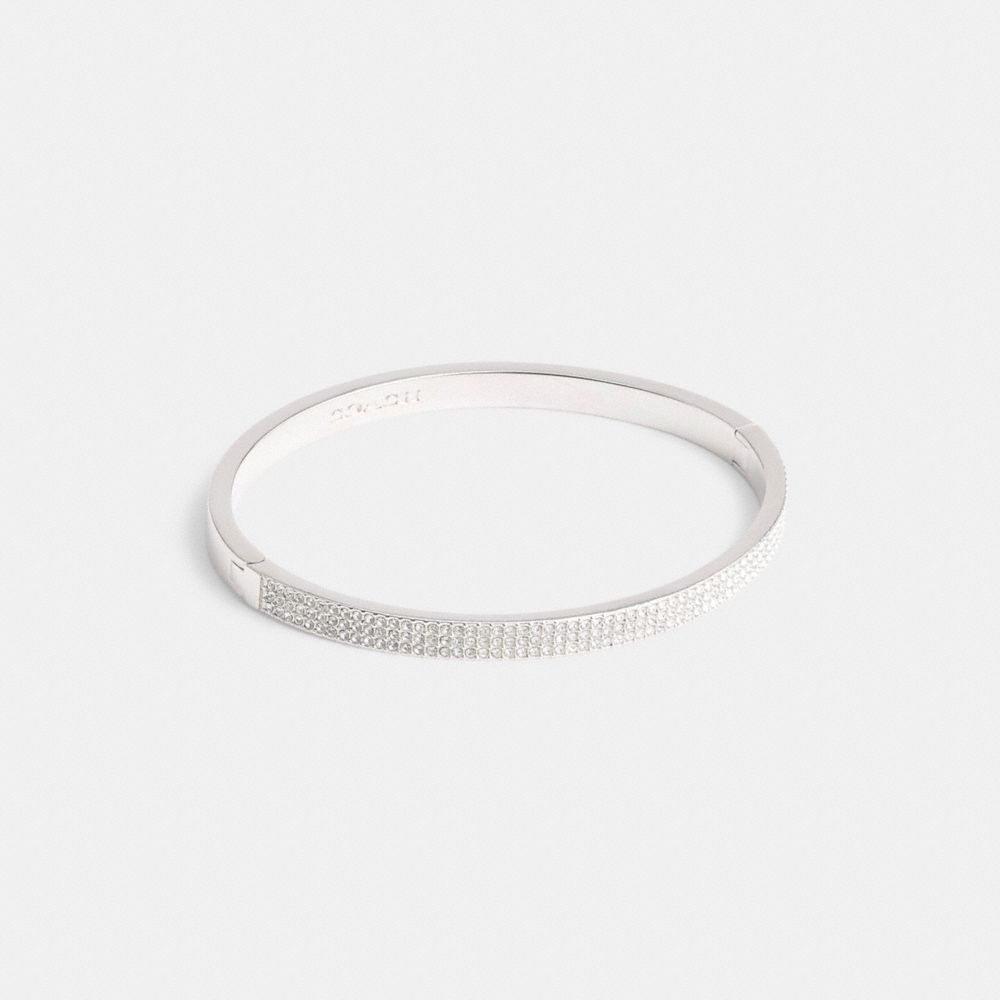 Women Coach Pavé Hinged Bangle Bangles Silver | CA_CH38622