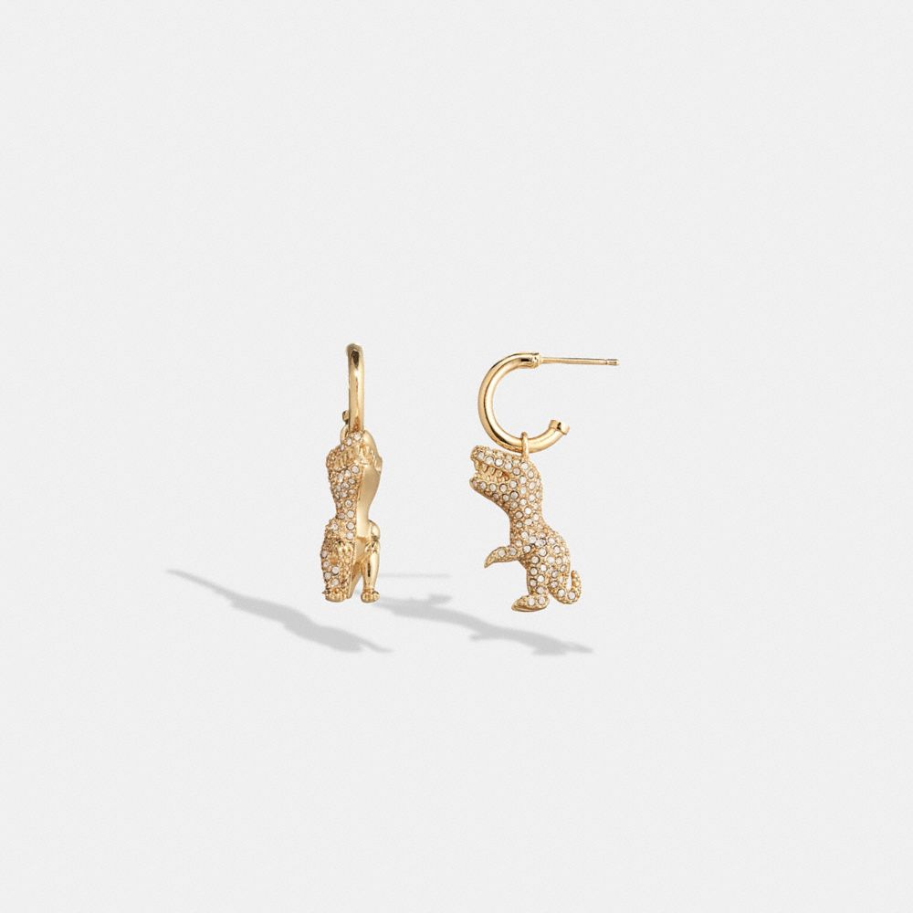 Women Coach Pavé Rexy Huggie Earrings Gold | CA_CH90246