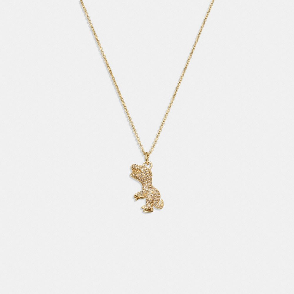 Women Coach Pavé Rexy Necklace Gold | CA_CH57850