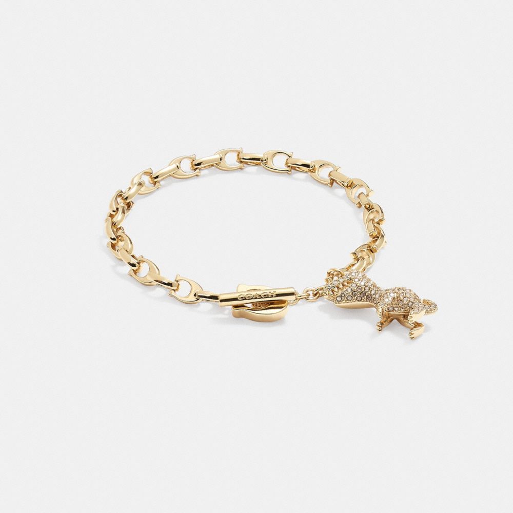 Women Coach Pavé Rexy Signature Chain Bracelets Gold | CA_CH48935