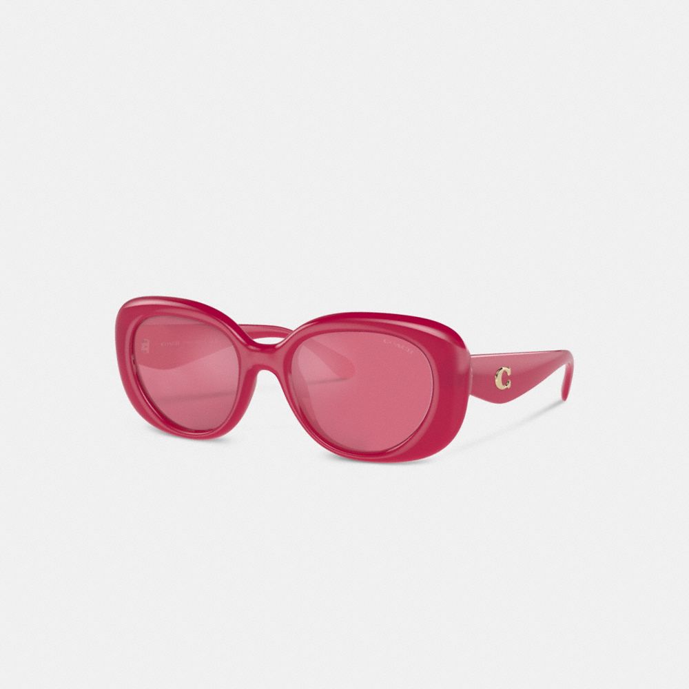 Women Coach Pillow Tabby Round Magenta Sunglasses Pink | CA_CH42096