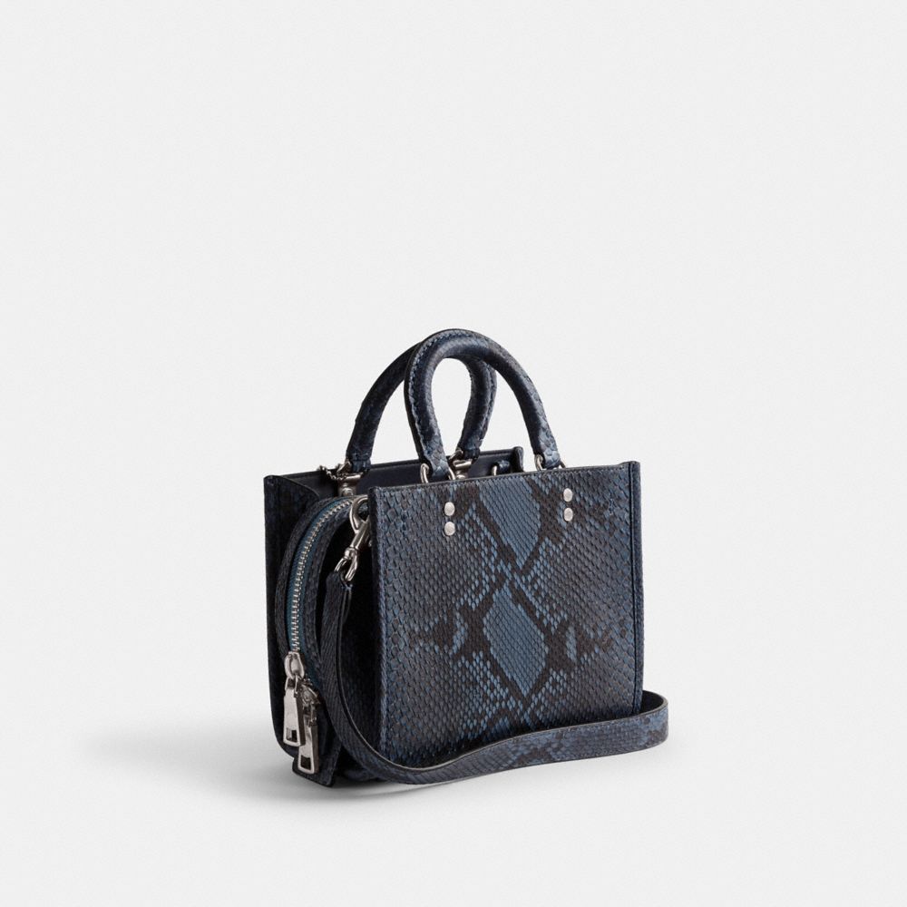 Women Coach Rogue 20 In Python Handbag Dark Blue | CA_CH99824