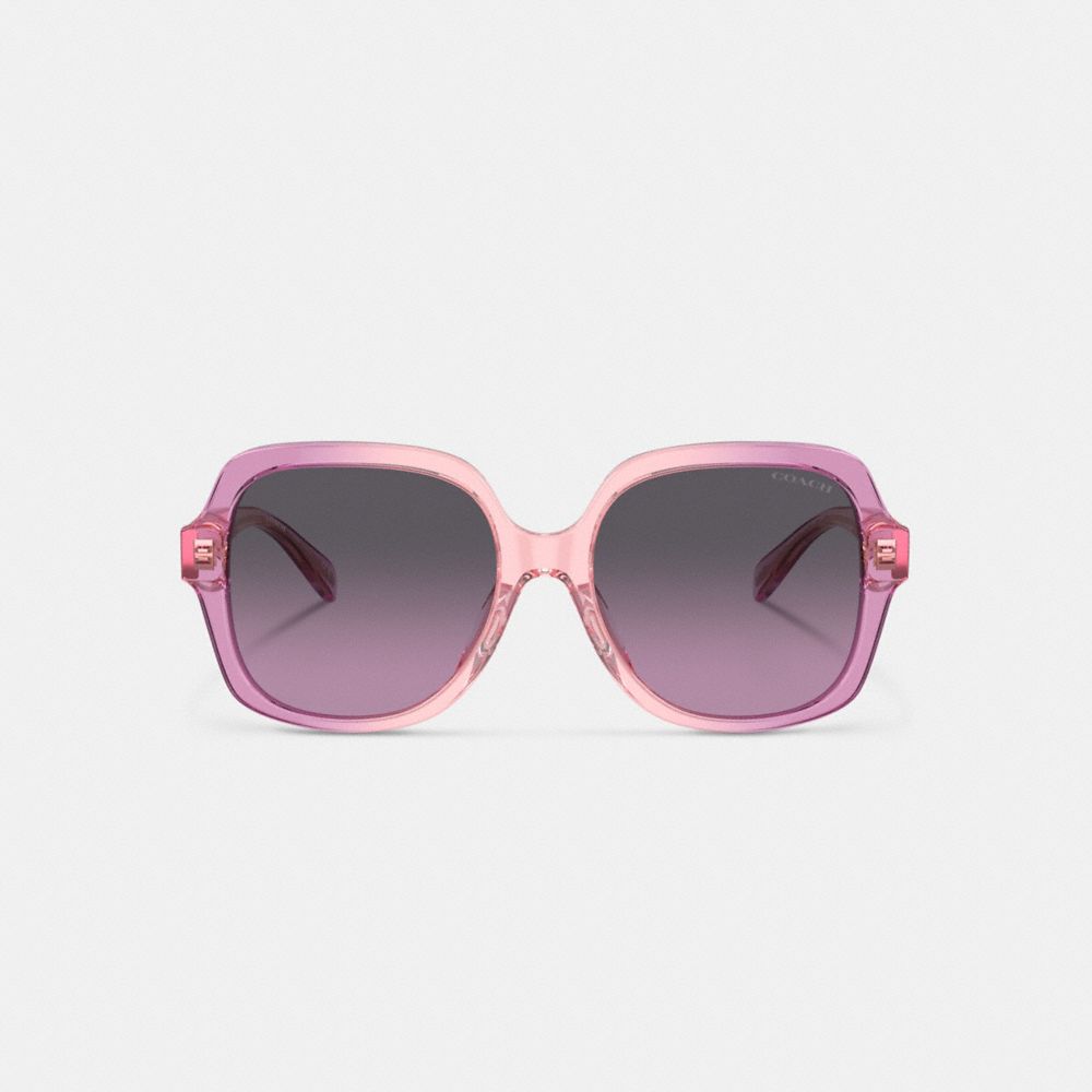 Women Coach Signature Ombré Oversized Square Sunglasses Pink Purple | CA_CH75946