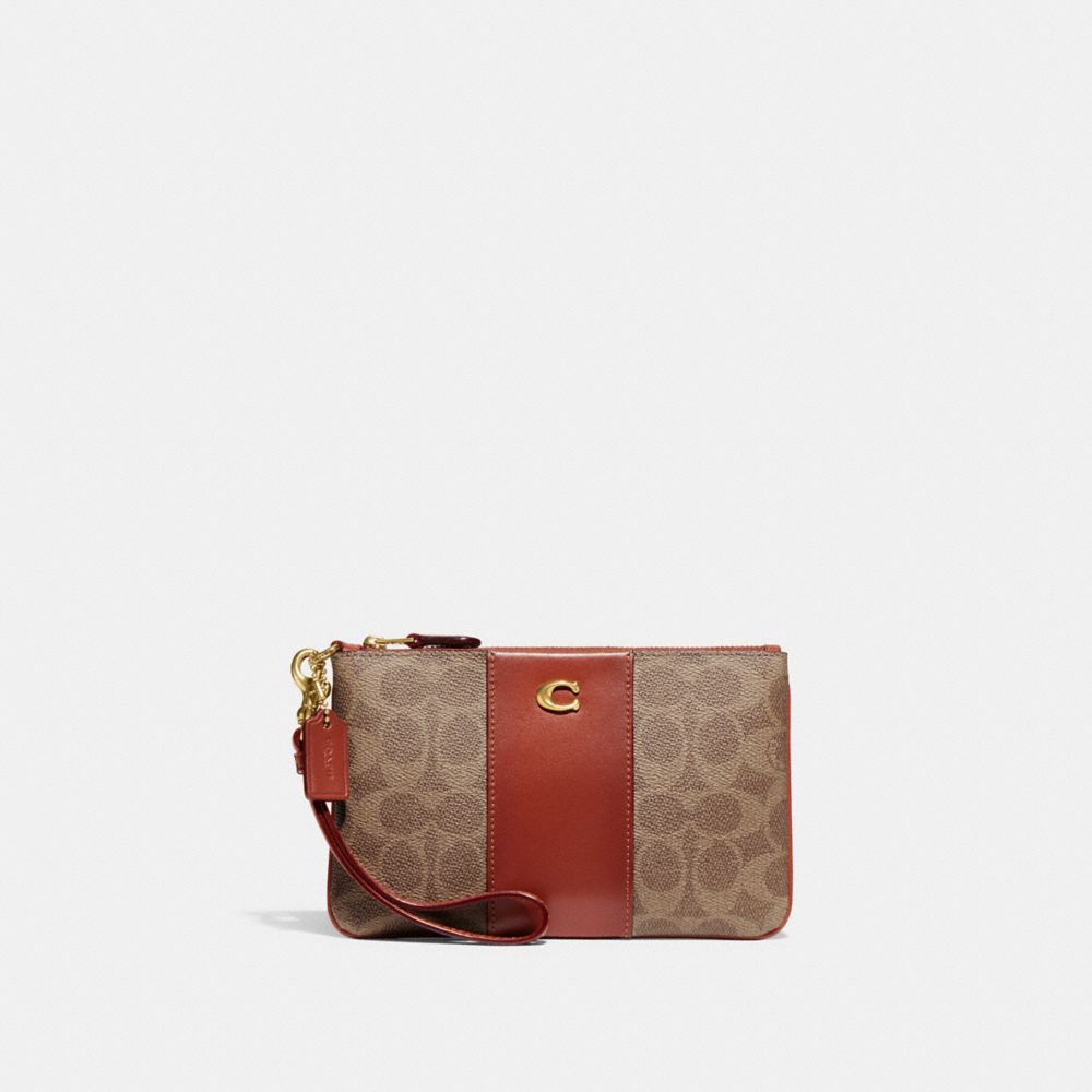 Women Coach Small In Signature Small Wallets Brown / Red | CA_CH43645