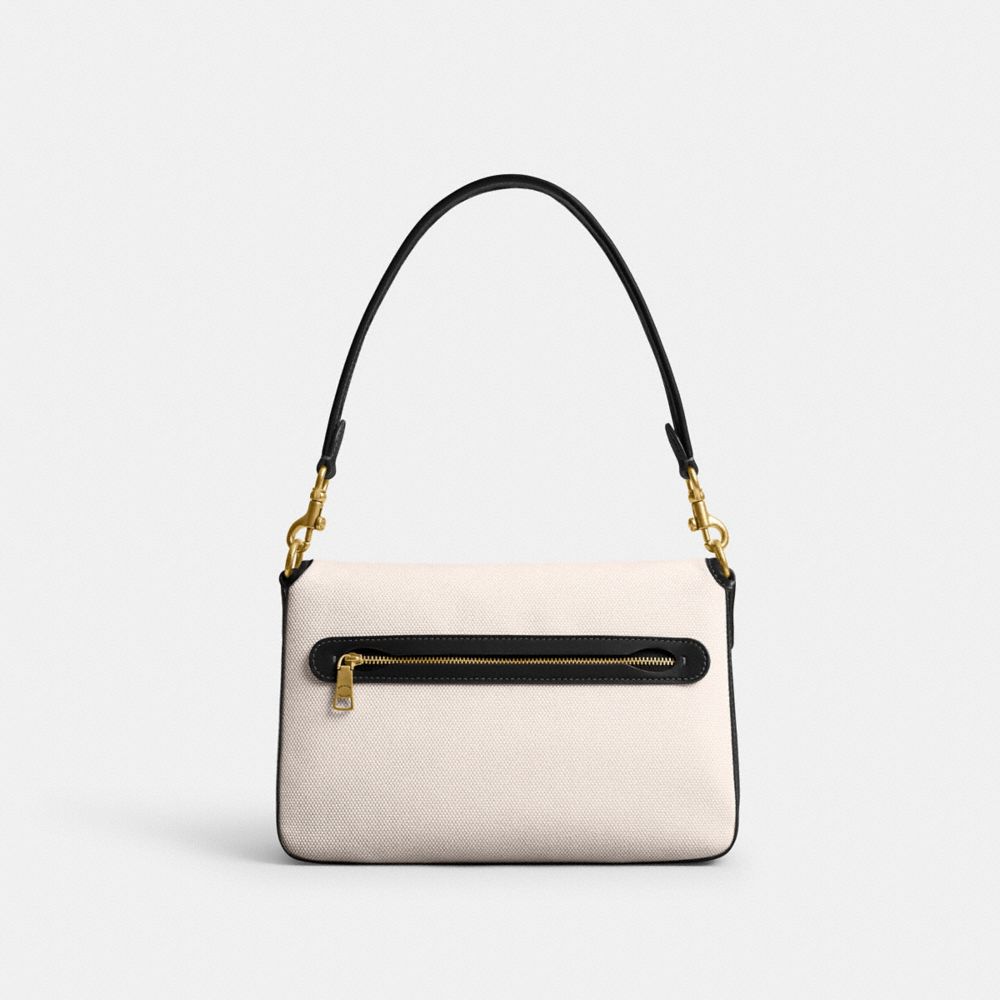 Women Coach Soft Tabby Brass Shoulder Bags White | CA_CH85849