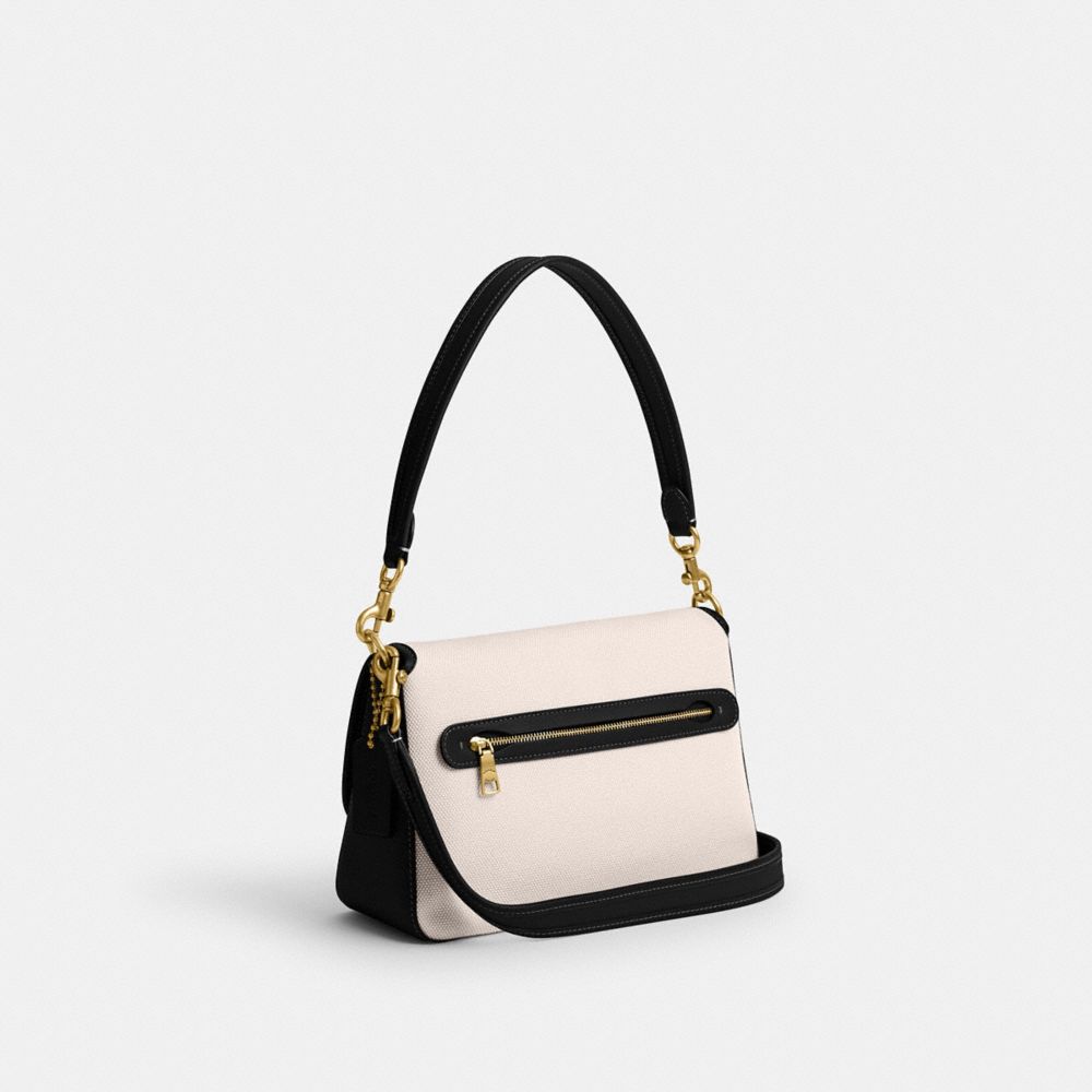 Women Coach Soft Tabby Brass Shoulder Bags White | CA_CH85849