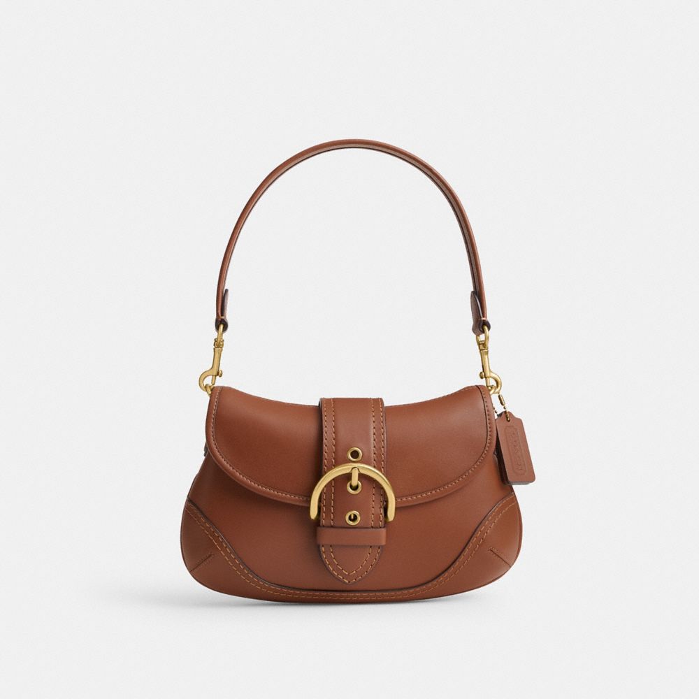 Women Coach Soho In Regenerative Leather Brass Shoulder Bags Brown | CA_CH50866