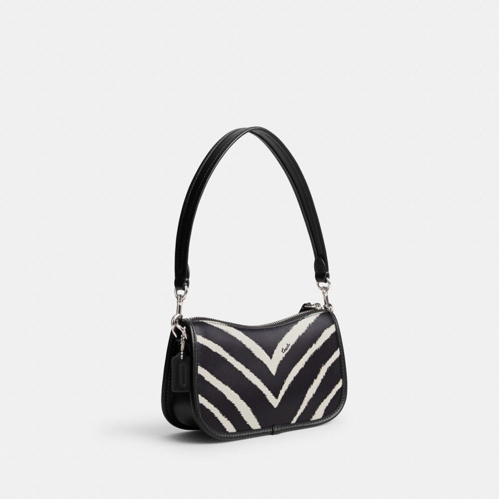 Women Coach Swinger 20 With Zebra Print Refined Calf Leather Shoulder Bags Silver | CA_CH67281