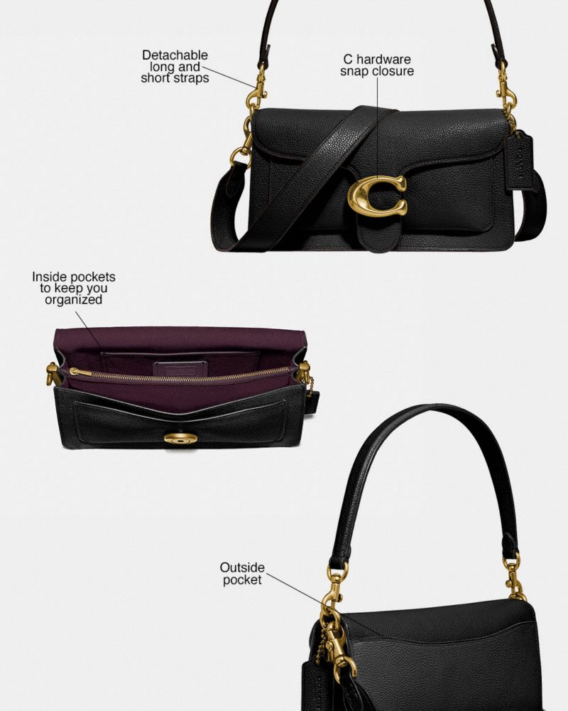 Women Coach Tabby 26 In Signature Leather Patent Leather Shoulder Bags Brown | CA_CH33163