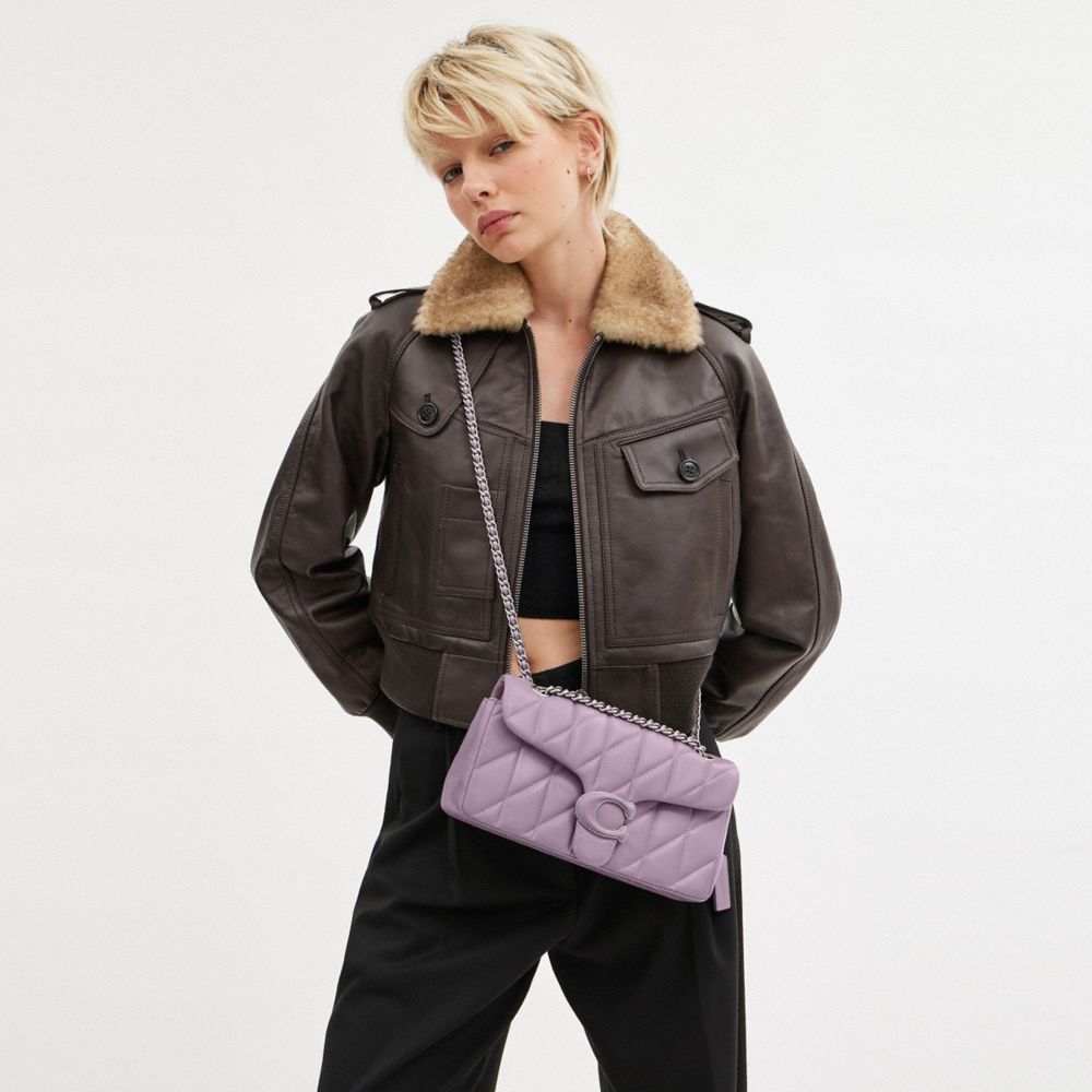 Women Coach Tabby 26 With Quilting Nappa Leather Shoulder Bags Silver / Purple | CA_CH21794