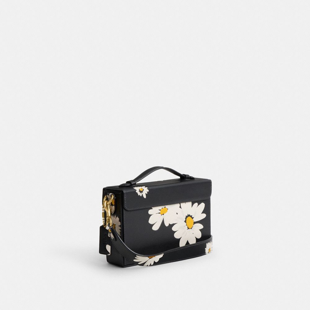 Women Coach Tabby Box With Floral Print Brass Crossbody Bags Black Multicolor | CA_CH52077