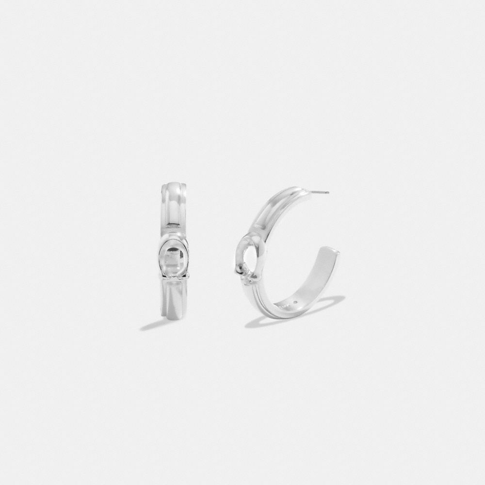 Women Coach Tabby Hoop Earrings Silver | CA_CH16761