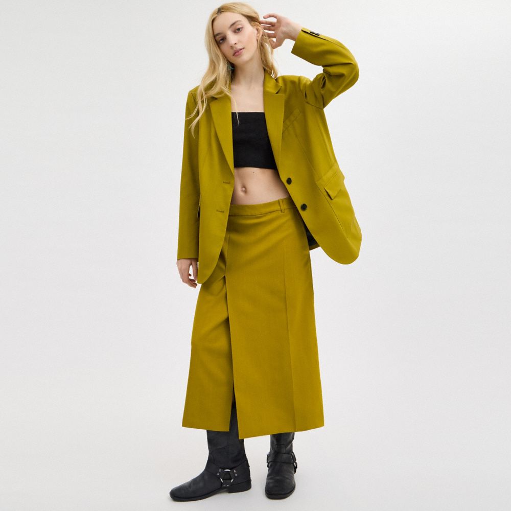 Women Coach Tailored Jackets Green | CA_CH30605