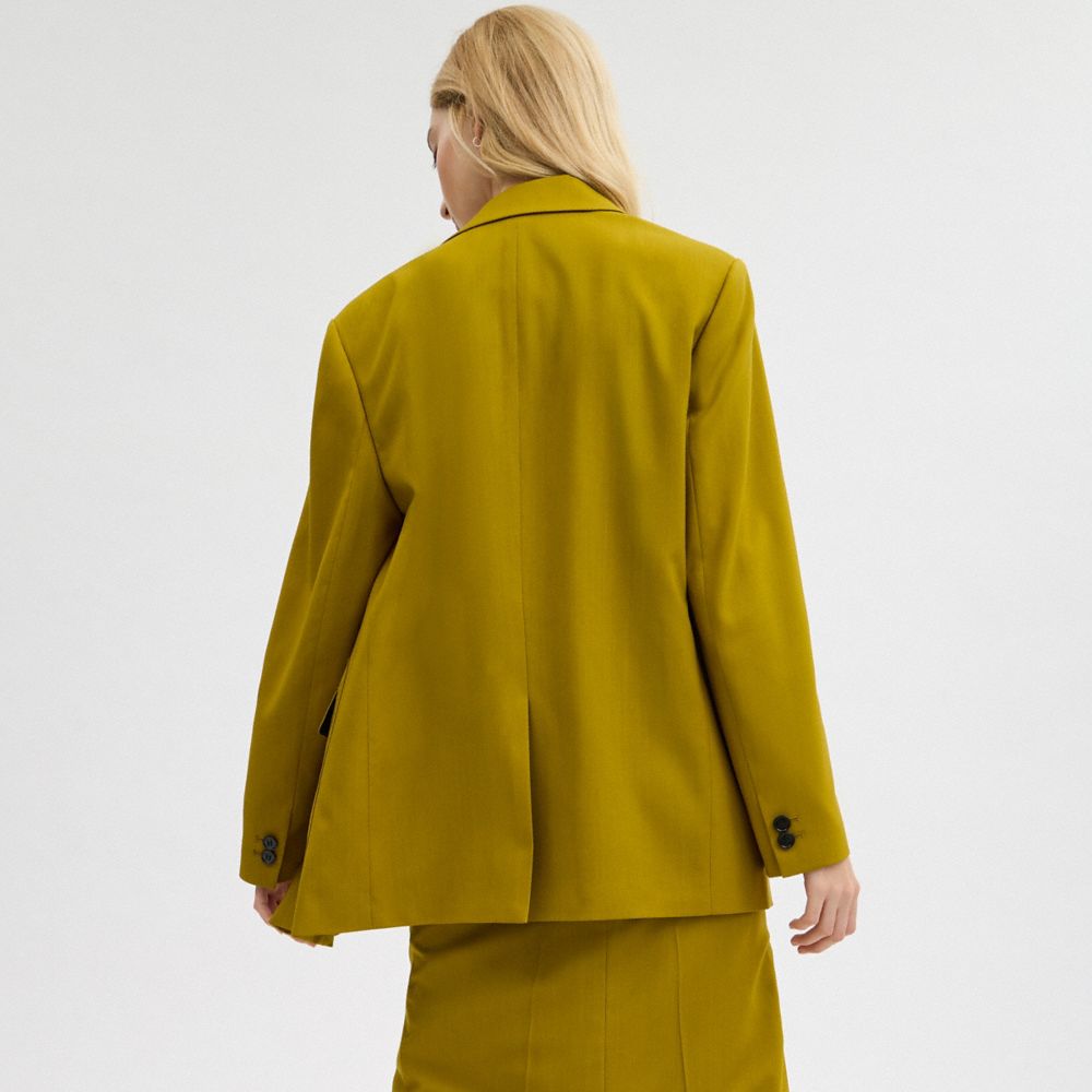 Women Coach Tailored Jackets Green | CA_CH30605