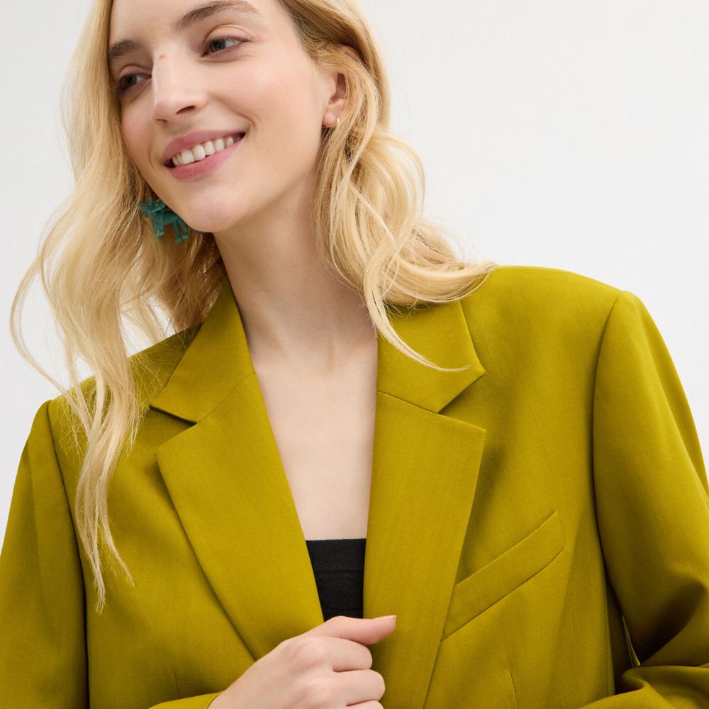 Women Coach Tailored Jackets Green | CA_CH30605