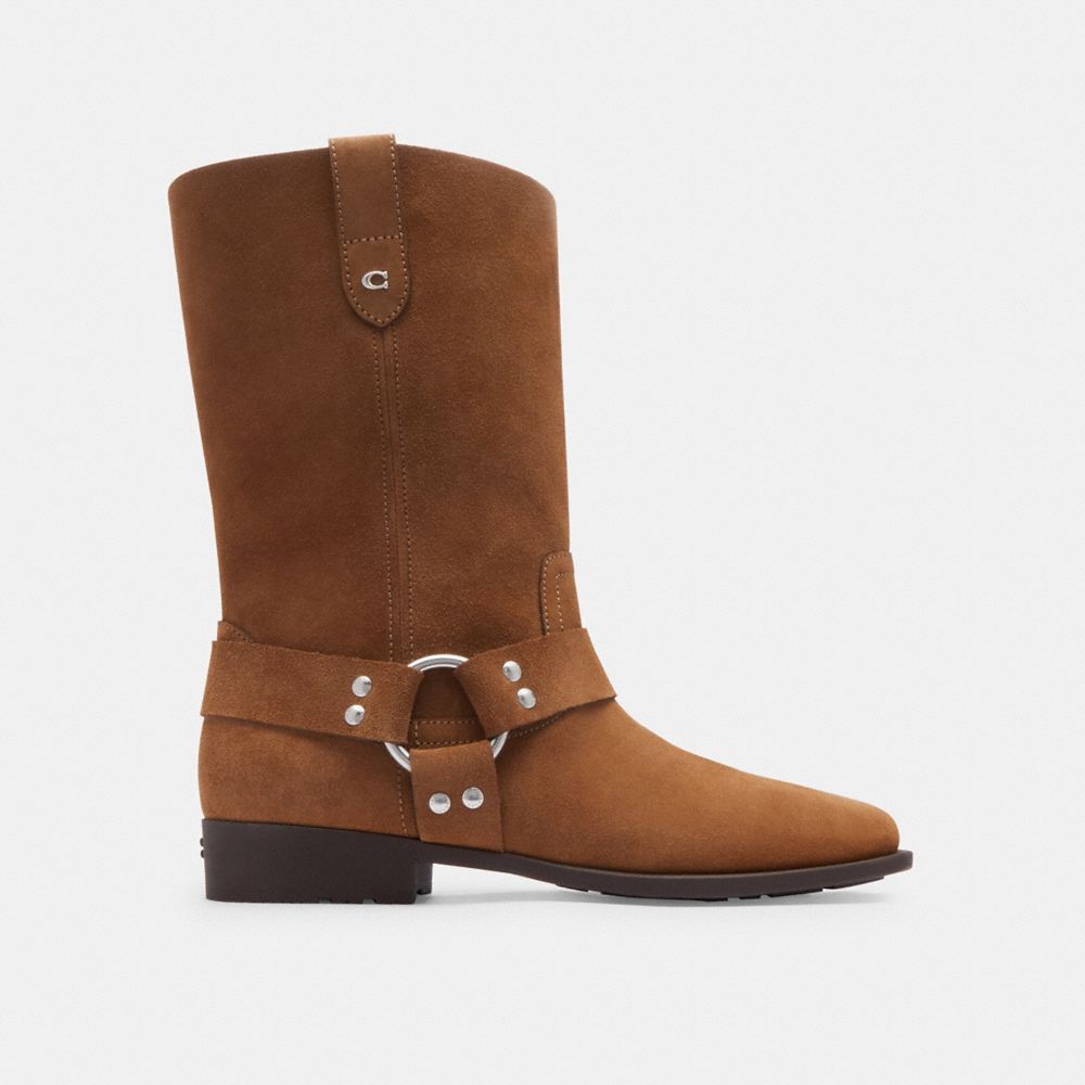 Women Coach Tara Biker Coconut Boots Brown | CA_CH91628