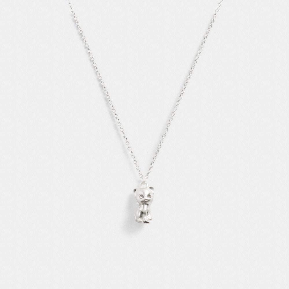 Women Coach The Lil Nas X Drop Cat Pendant Necklace Silver | CA_CH57364