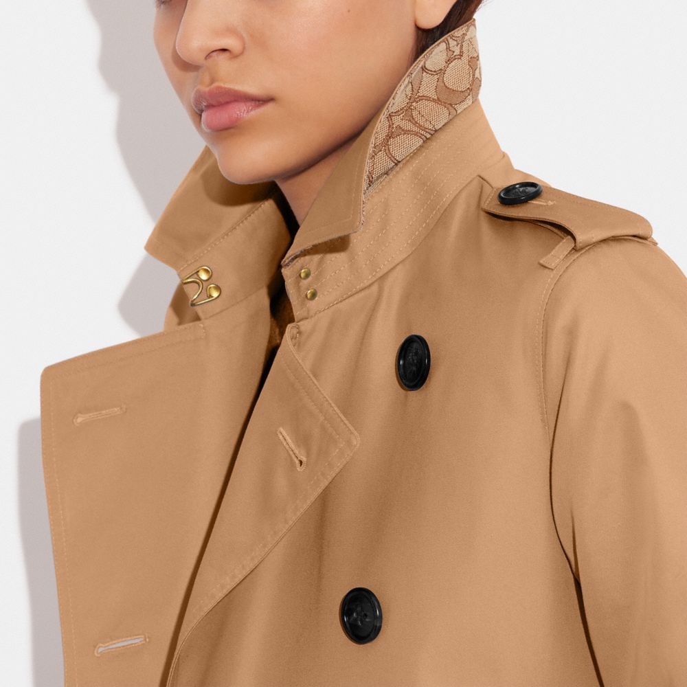 Women Coach Trench Jackets Khaki | CA_CH78872