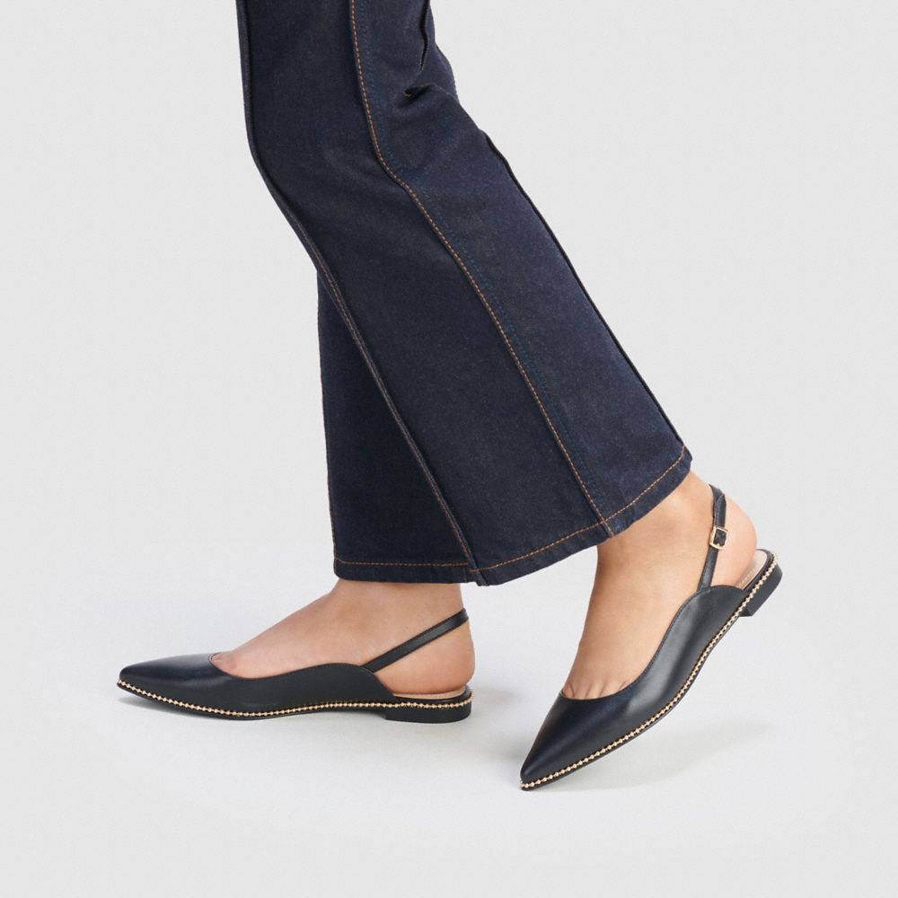 Women Coach Vae Skimmer Loafers Black | CA_CH51789