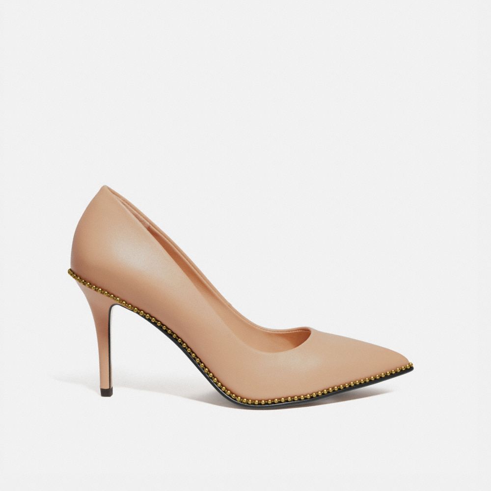 Women Coach Waverly Leather Pumps Rose | CA_CH57137