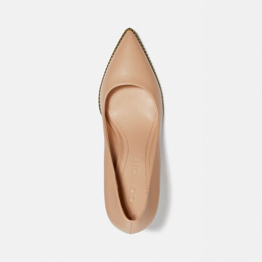 Women Coach Waverly Leather Pumps Rose | CA_CH57137