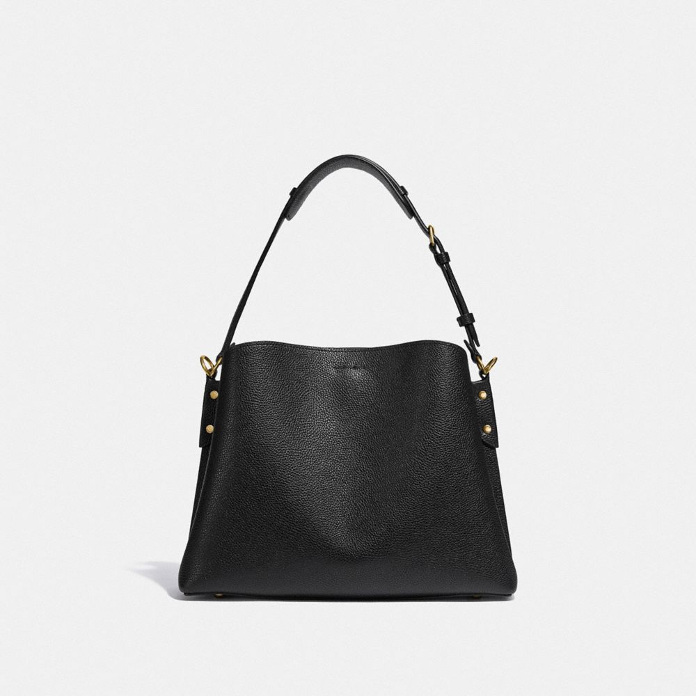 Women Coach Willow Pebble Leather Shoulder Bags Black | CA_CH52600