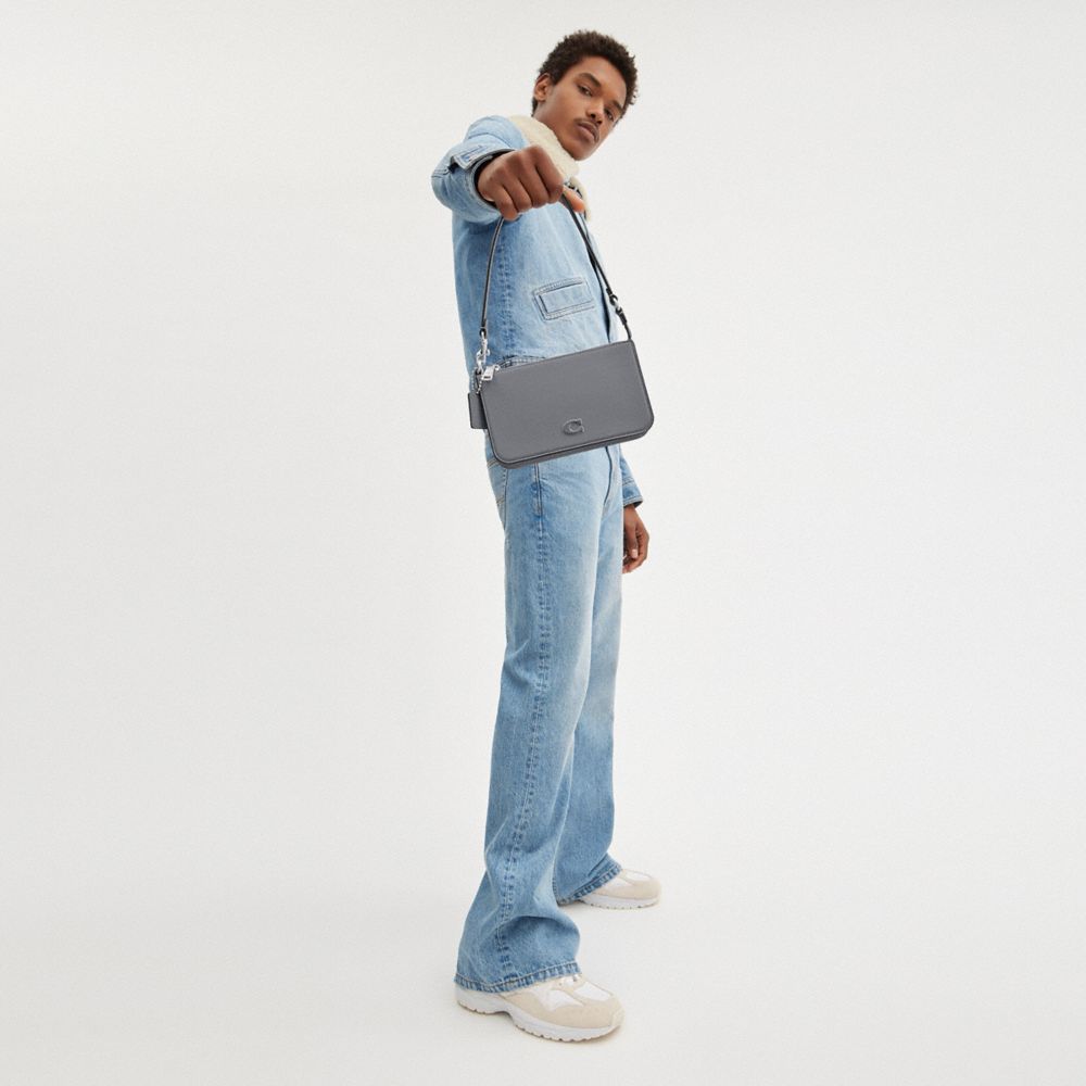 Women Coach With Signature Pouches Grey Blue | CA_CH62352