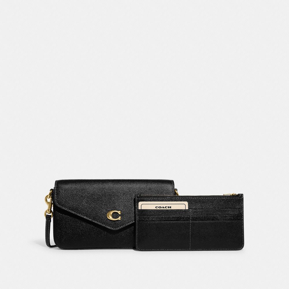 Women Coach Wyn Crossgrain Leather Crossbody Bags Black | CA_CH66089