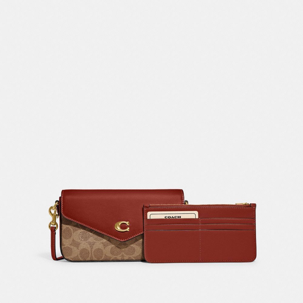 Women Coach Wyn In Signature Crossbody Bags Brown / Red | CA_CH71650