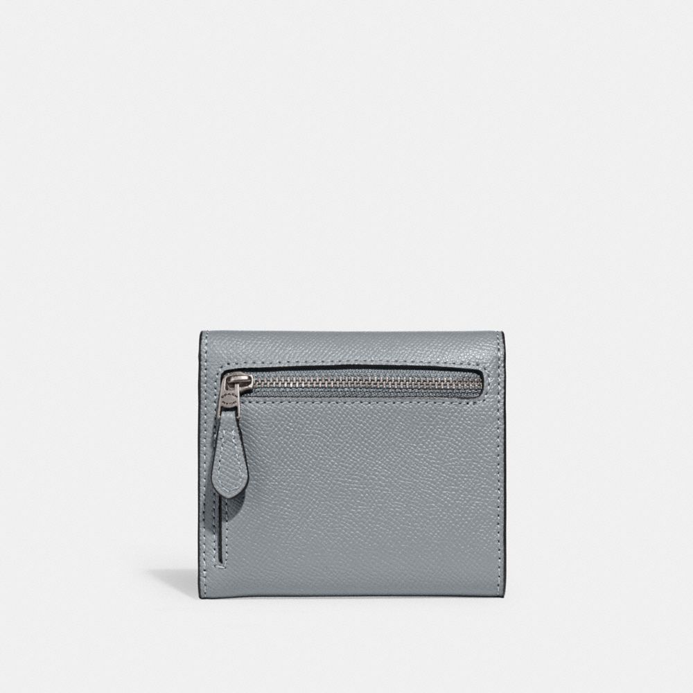 Women Coach Wyn Leather Small Wallets Grey Blue | CA_CH42238