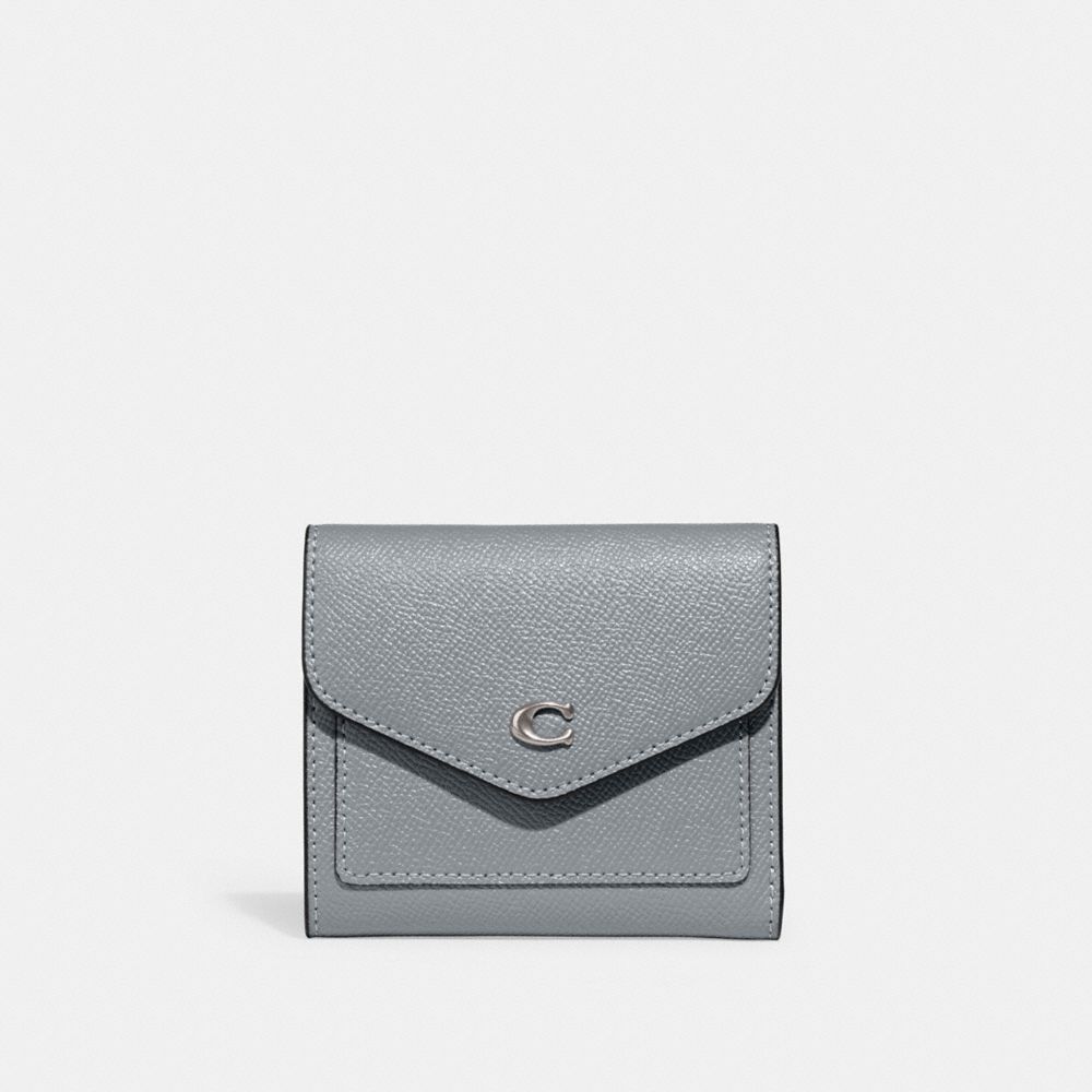 Women Coach Wyn Leather Small Wallets Grey Blue | CA_CH42238